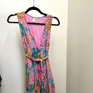 Banjanan pink V neck maxi dress size XS